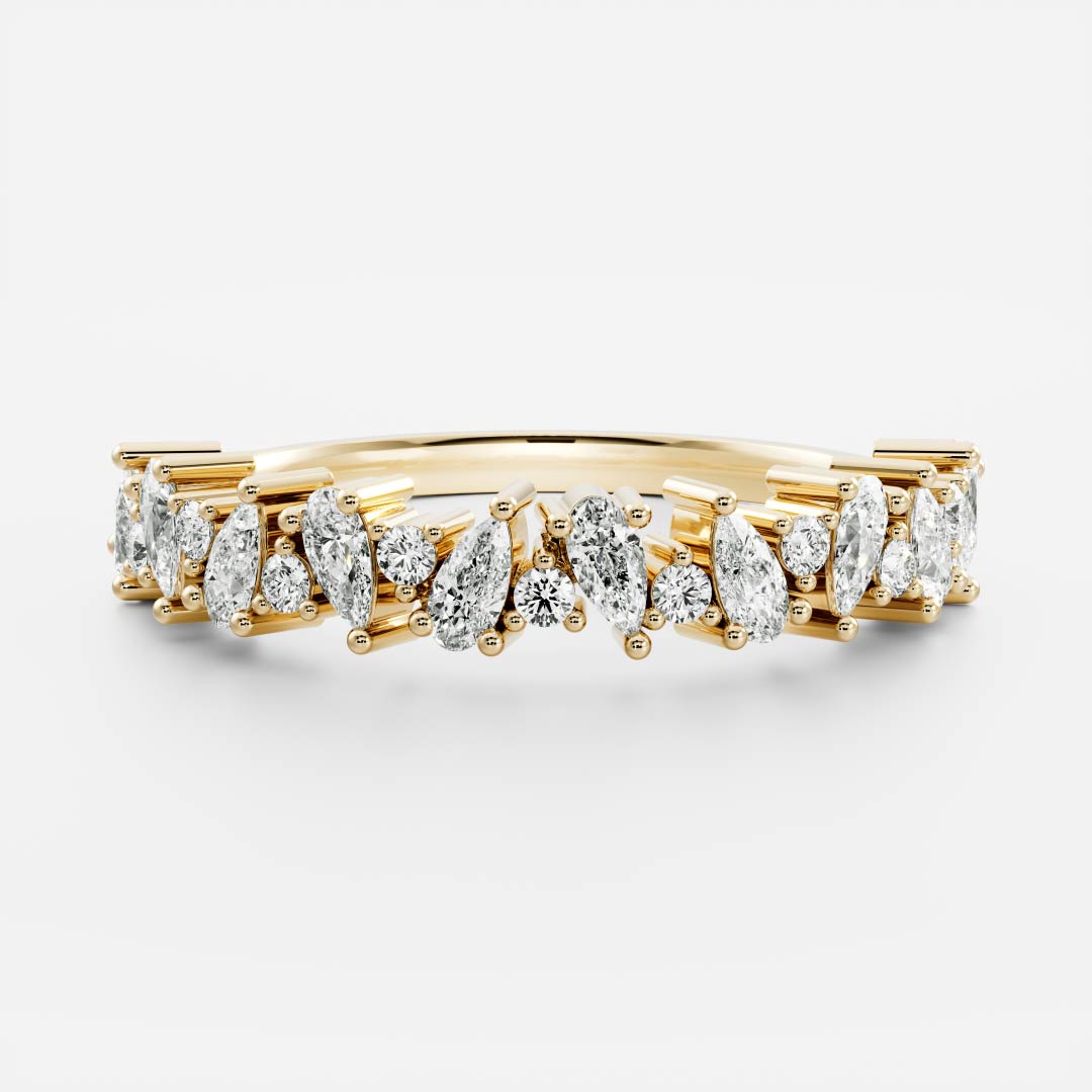 The Estelle Ring - Scattered Pear and Round Band