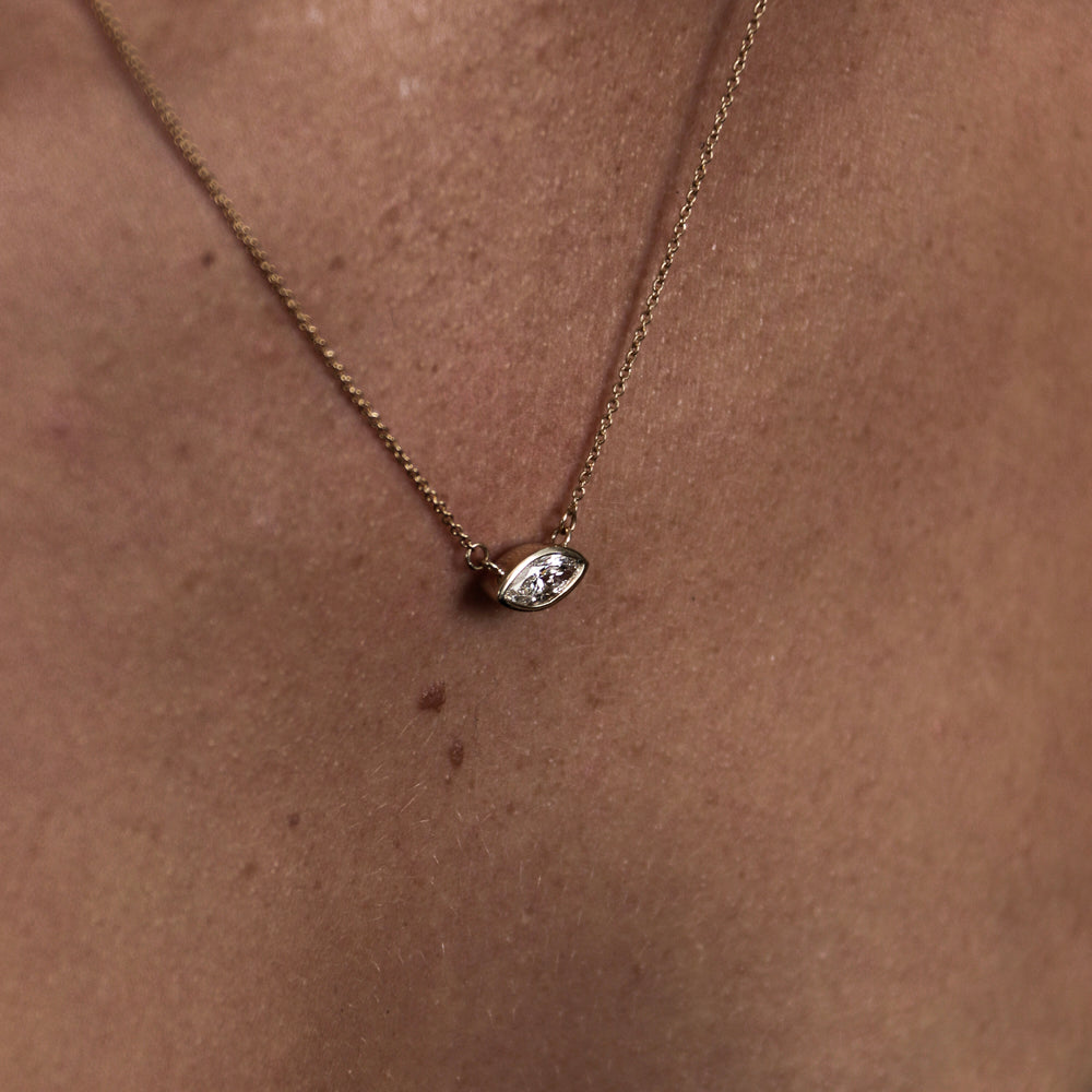 
                      
                        The Vera Necklace - Marquise Bezel Pendant
                      
                    