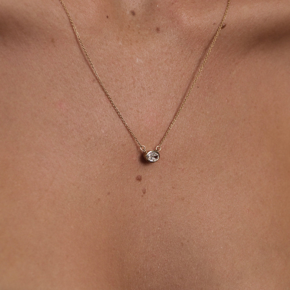 
                      
                        The Vera Necklace - Oval Bezel Pendant
                      
                    