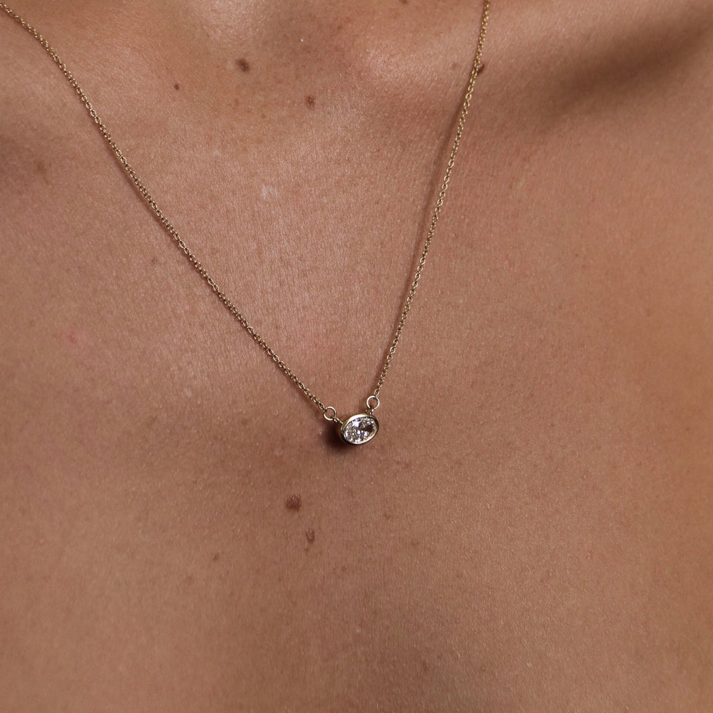 
                      
                        The Vera Necklace - Oval Bezel Pendant
                      
                    