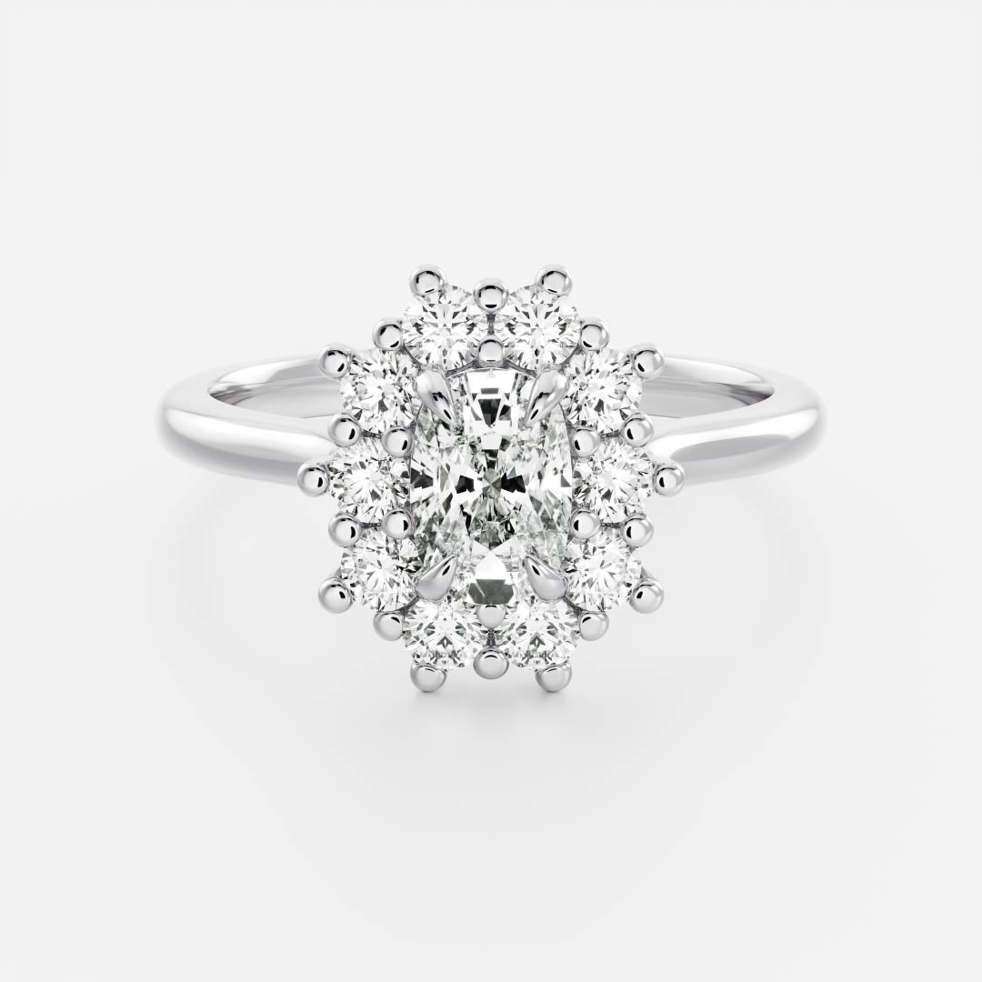 The Eloise Ring - Elongated Cushion Antique Halo