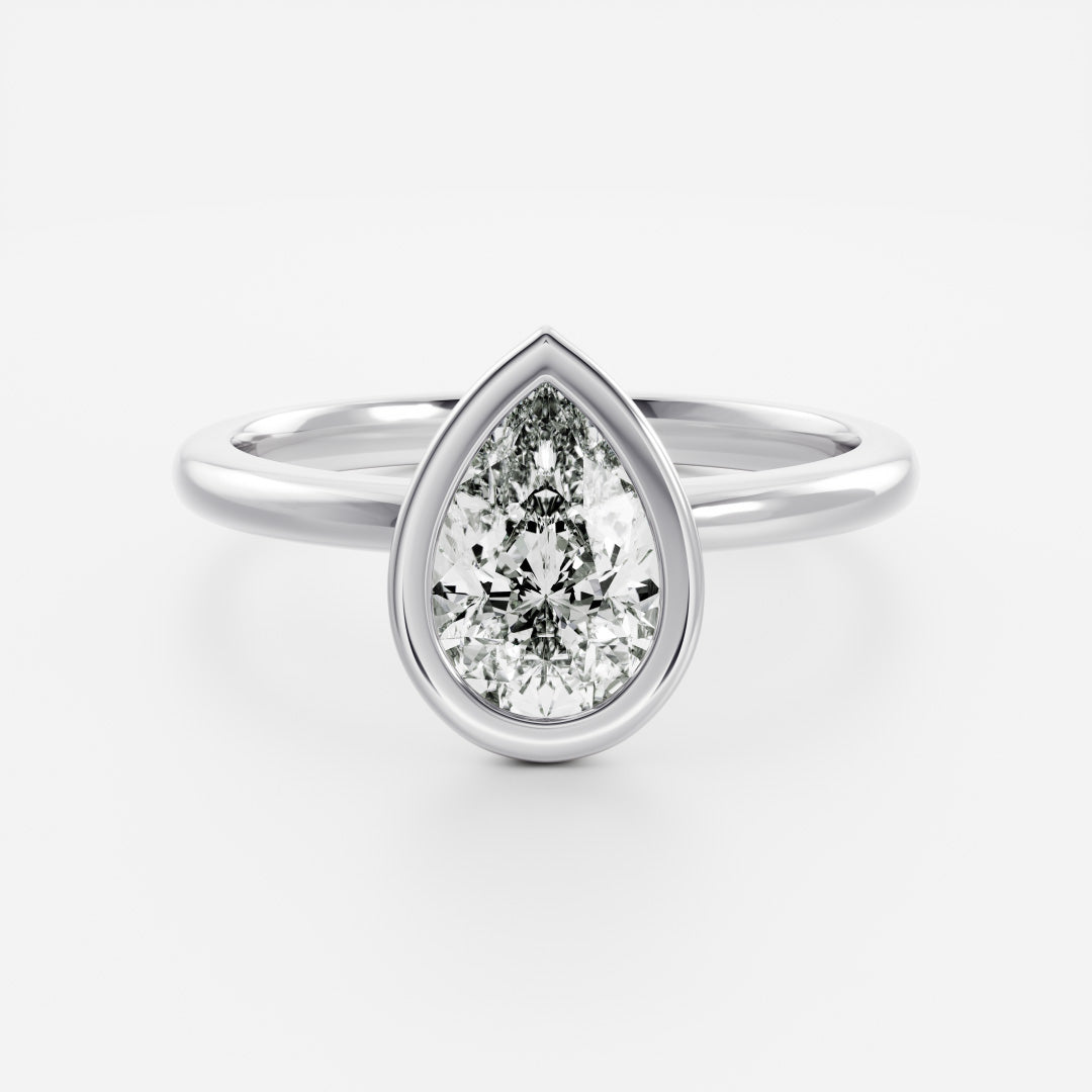 The Sophia Ring - Pear Bezel Solitaire