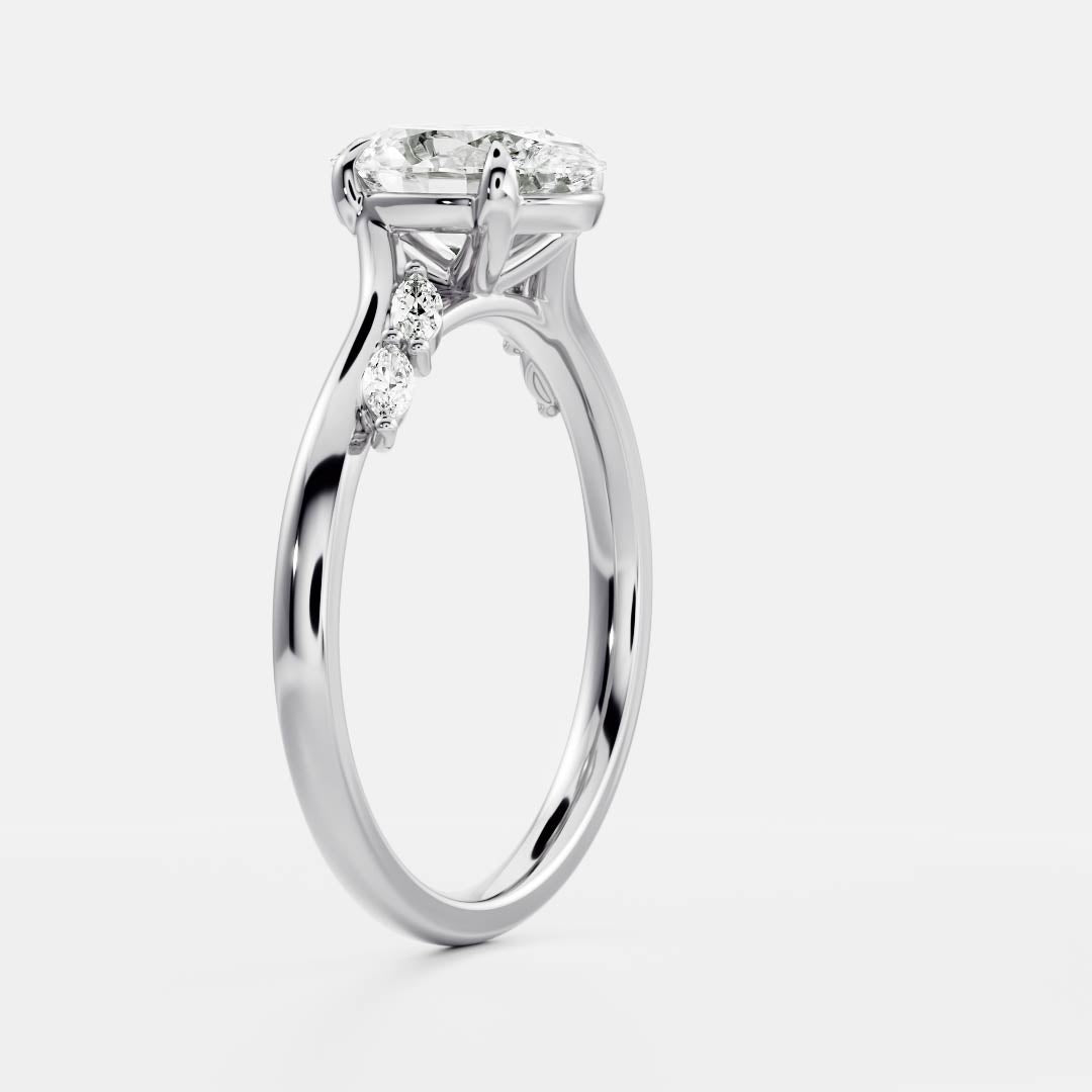 The Amira Ring - Oval with Marquise Accents