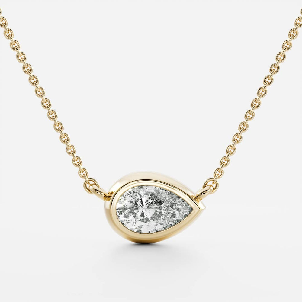 The Vera Necklace - Pear Bezel Pendant