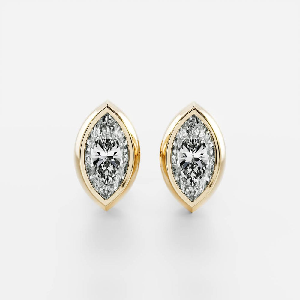 The Vera Earrings - Marquise Bezel Studs