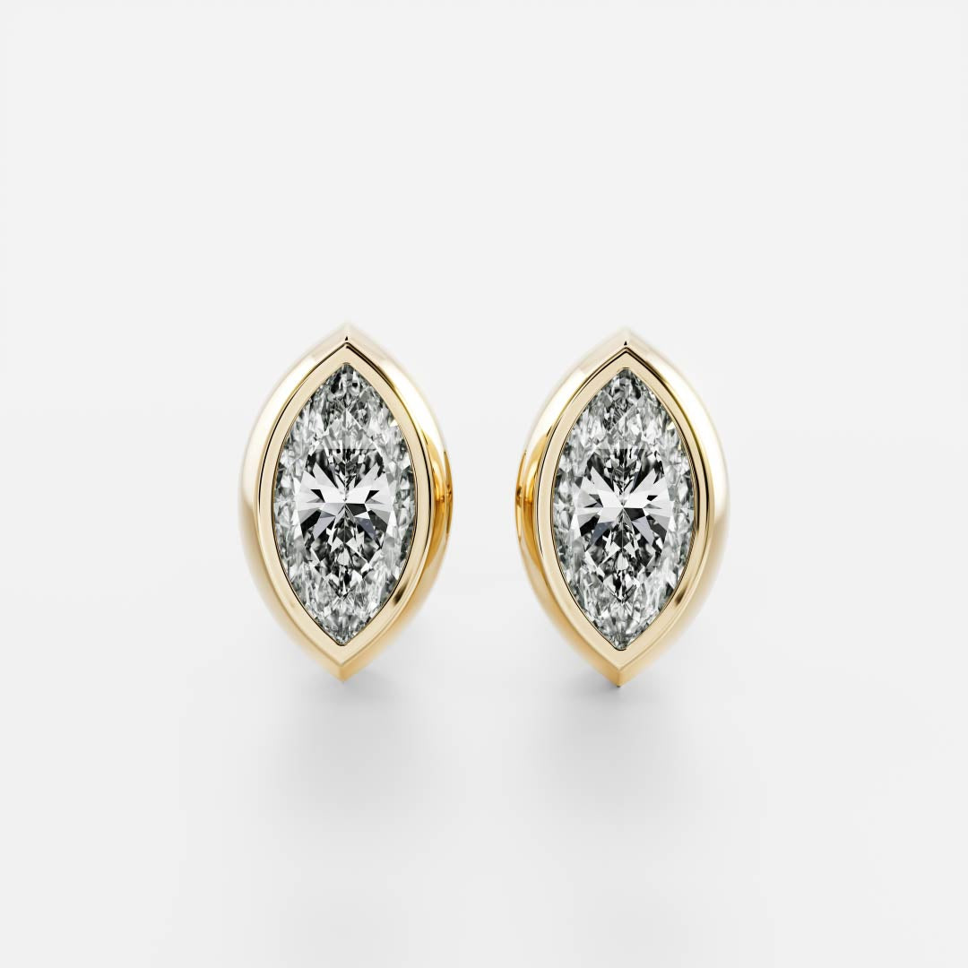 The Vera Earrings - Marquise Bezel Studs