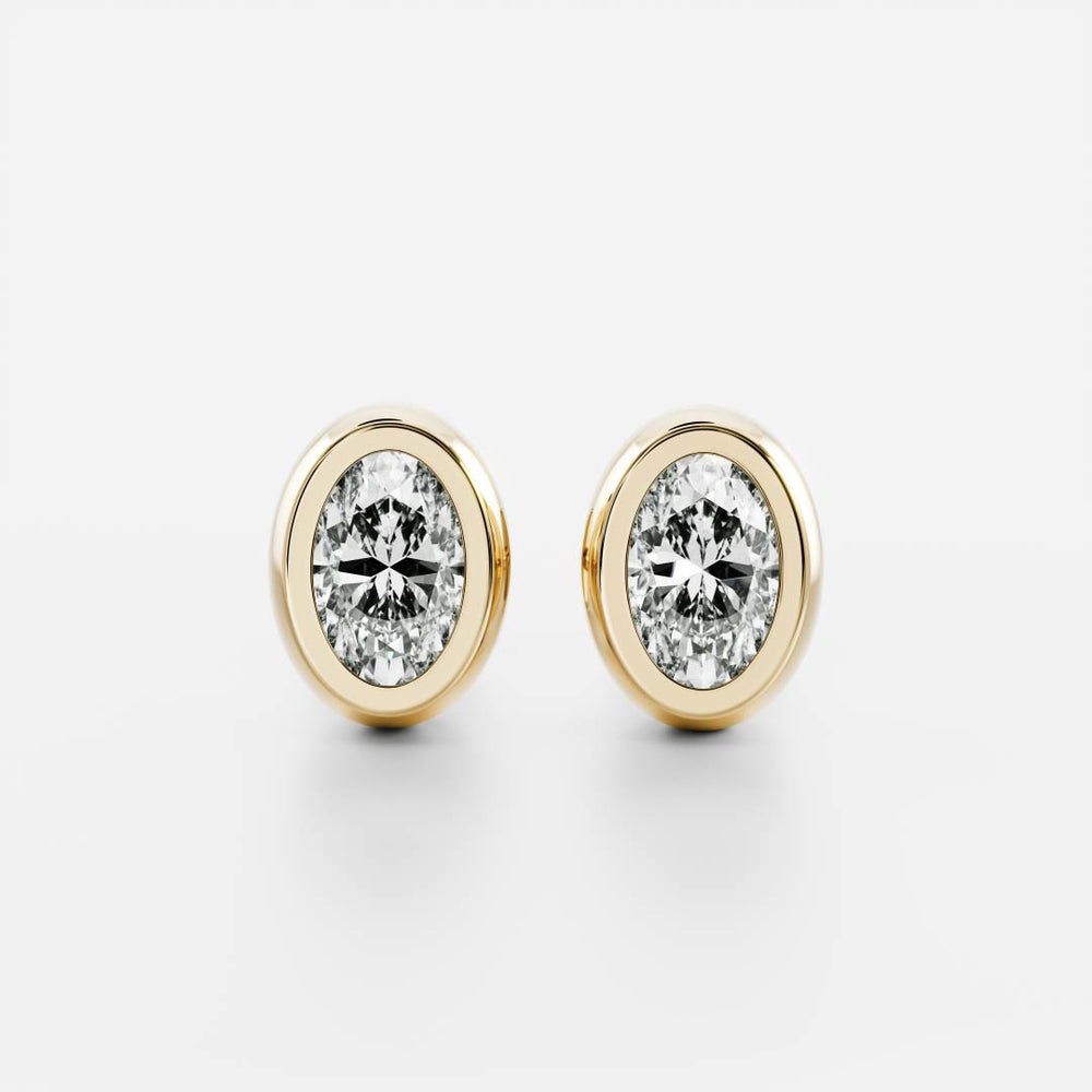 The Vera Earrings - Oval Bezel Studs