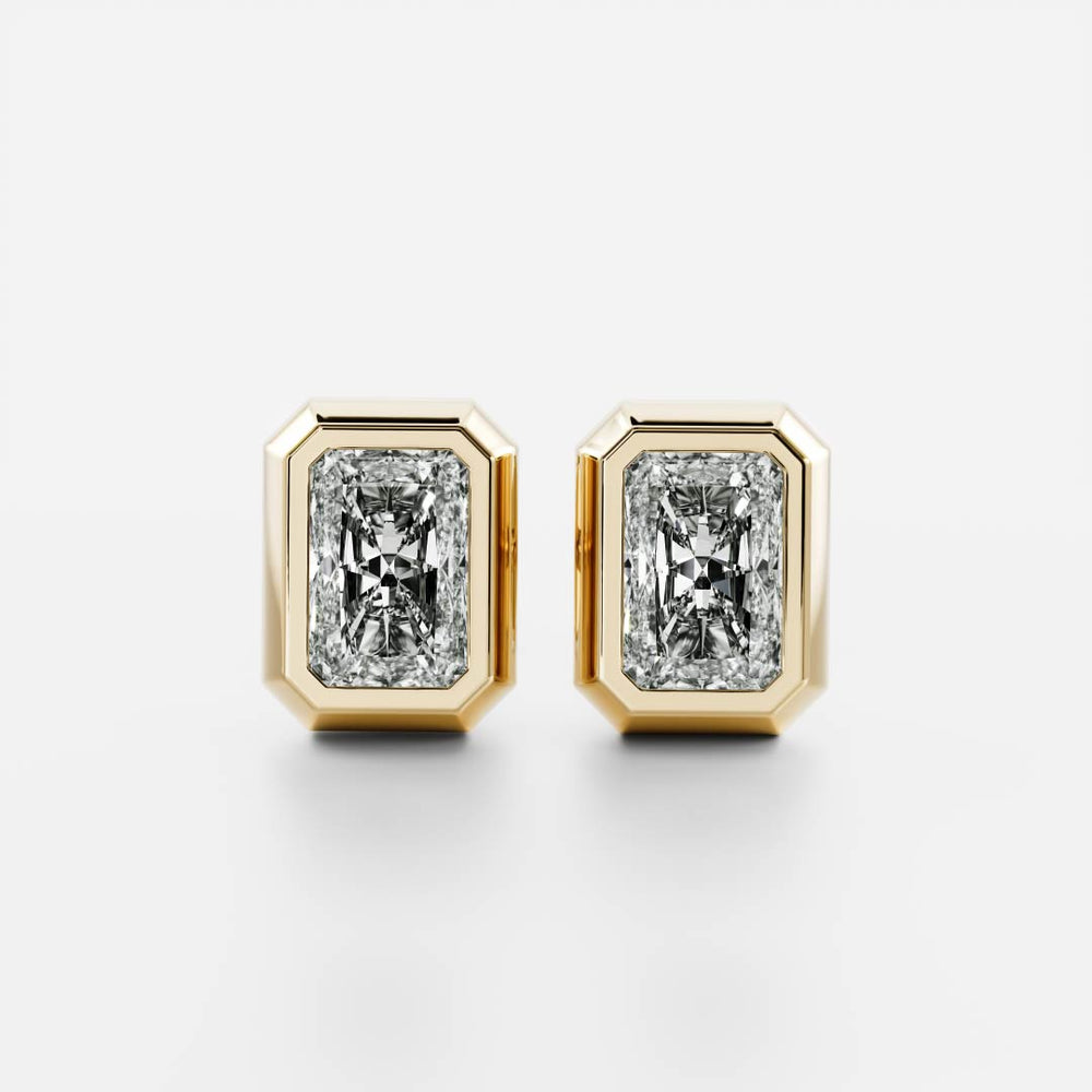 The Vera Earrings - Radiant Bezel Studs