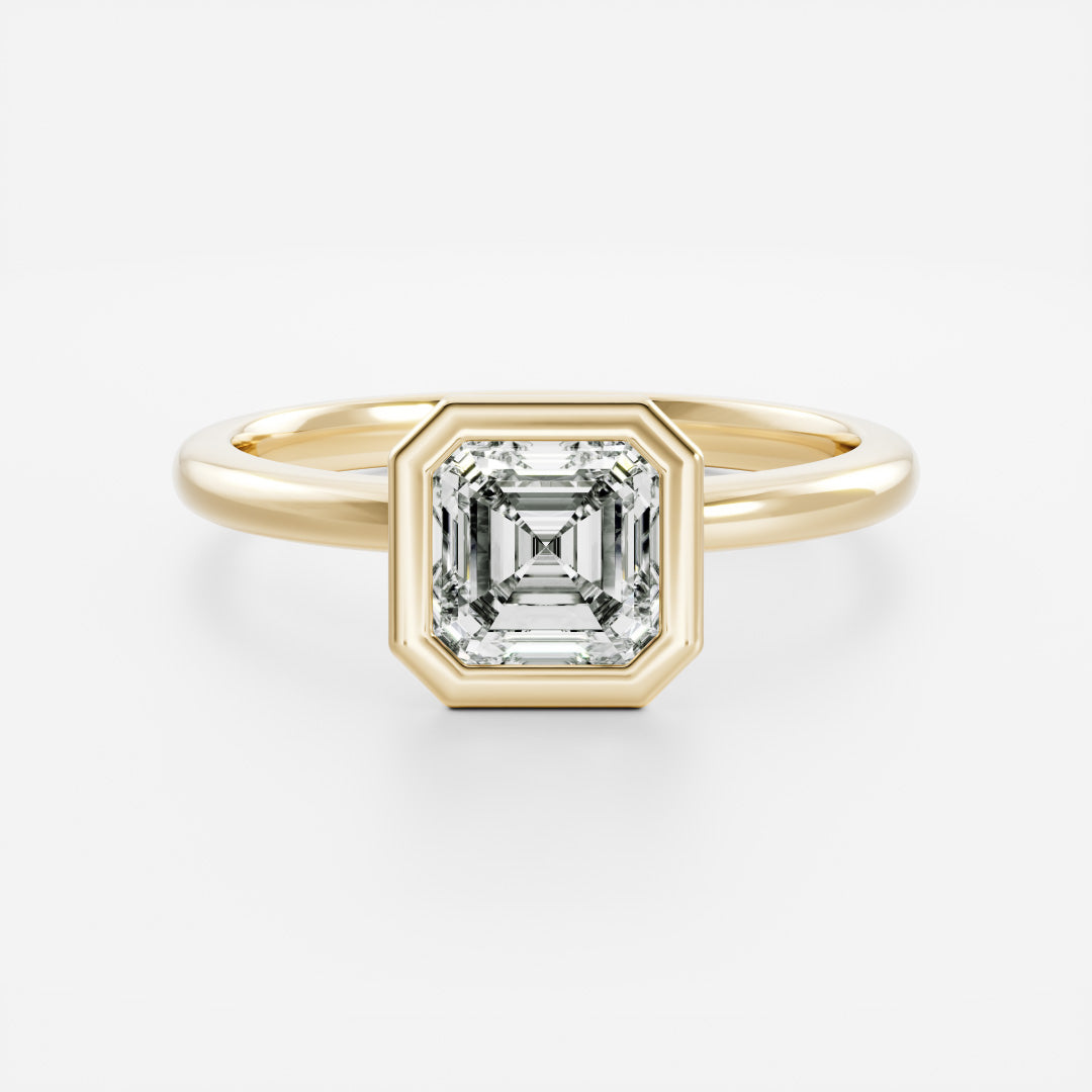 The Elmira Ring - Asscher Bezel Solitaire