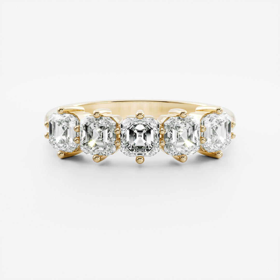 The Maeva Ring - Asscher Wedding Band