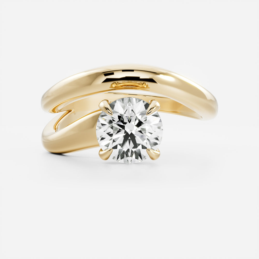 The Adella Ring - Round Brilliant Solitaire with Wrapped Band