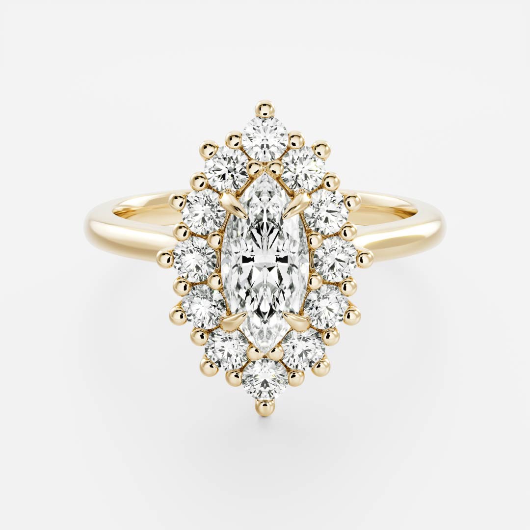 The Eloise Ring - Marquise Antique Halo
