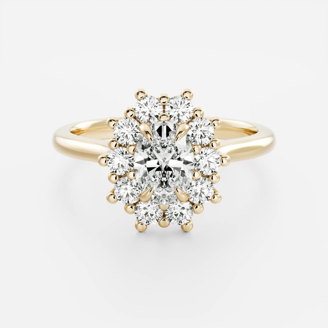 The Eloise Ring - Oval Antique Halo
