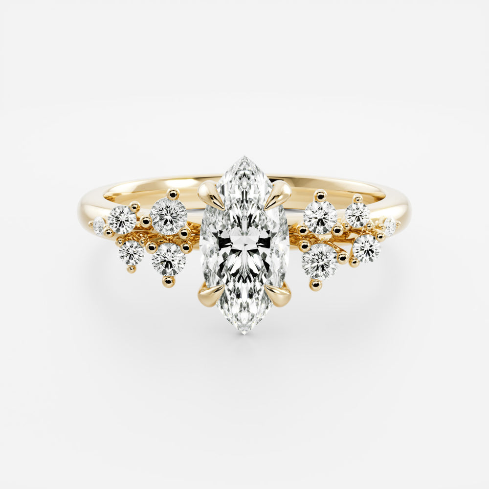 The Aurora Ring - Marquise with Round Brilliant Accents