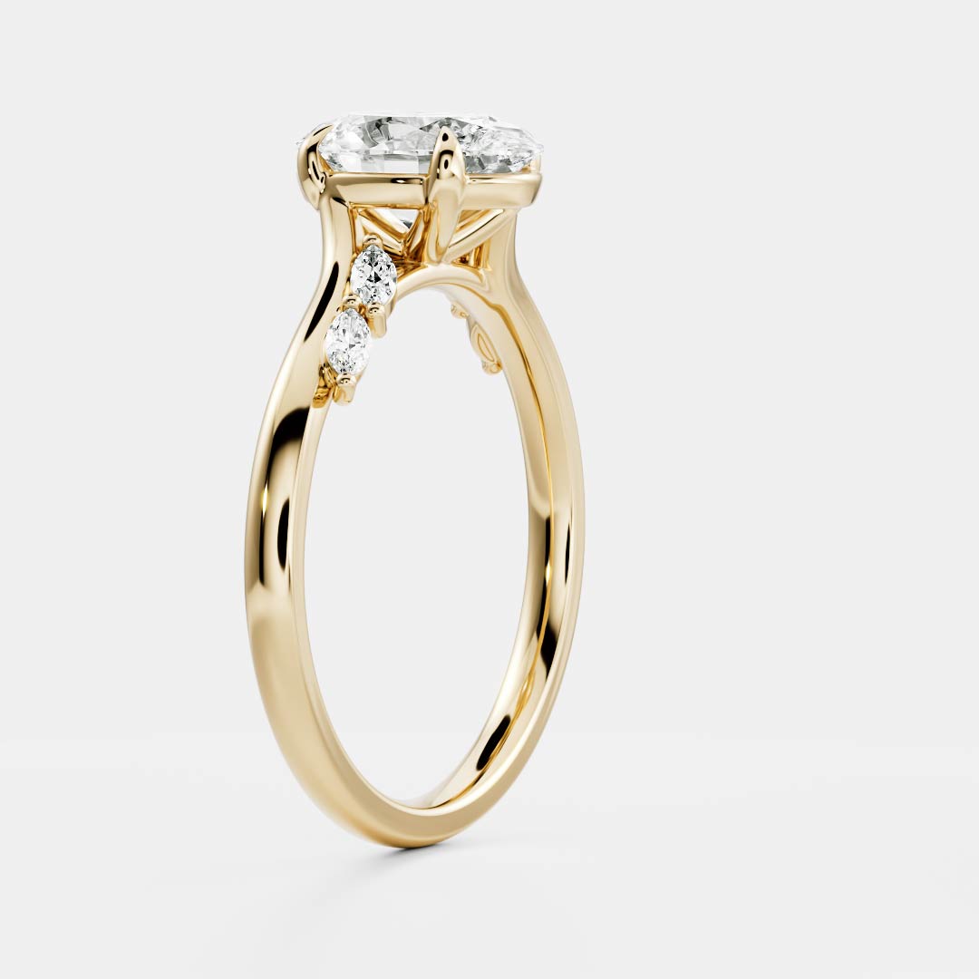 The Amira Ring - Oval with Marquise Accents