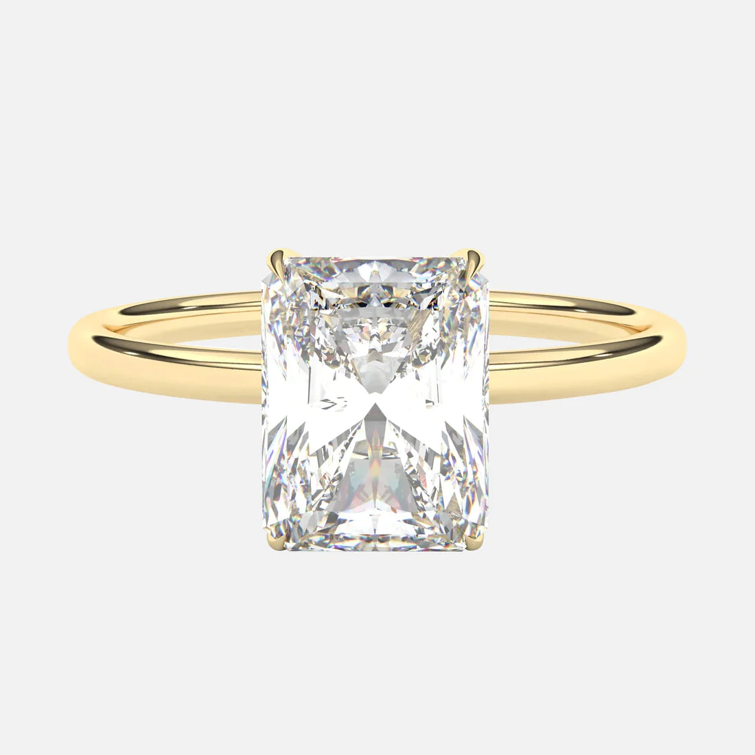 The Vienna Ring - Radiant Solitaire with Hidden Halo 2.01ct Lab Grown Diamond