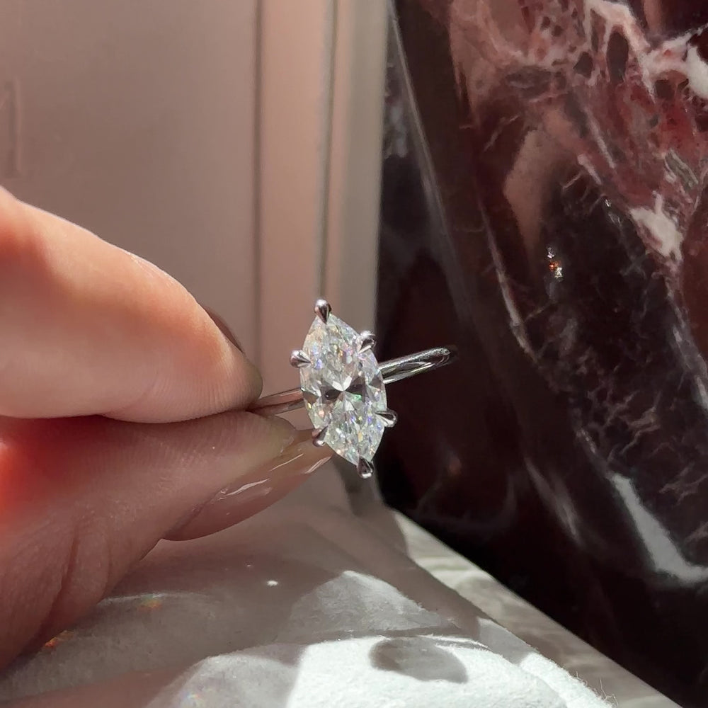 The Arie Ring - 2.4ct Moissanite Marquise Solitaire