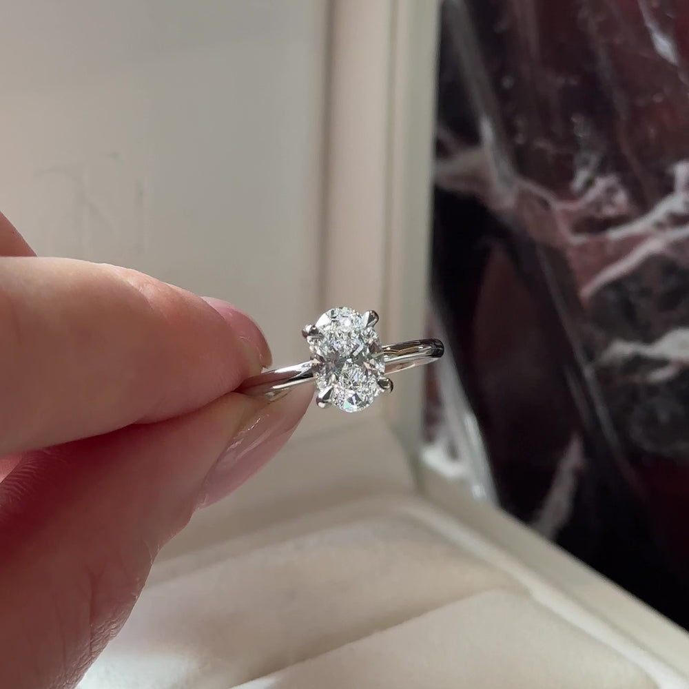 The Luise Ring - 1.54ct Lab Grown Diamond Oval Solitaire