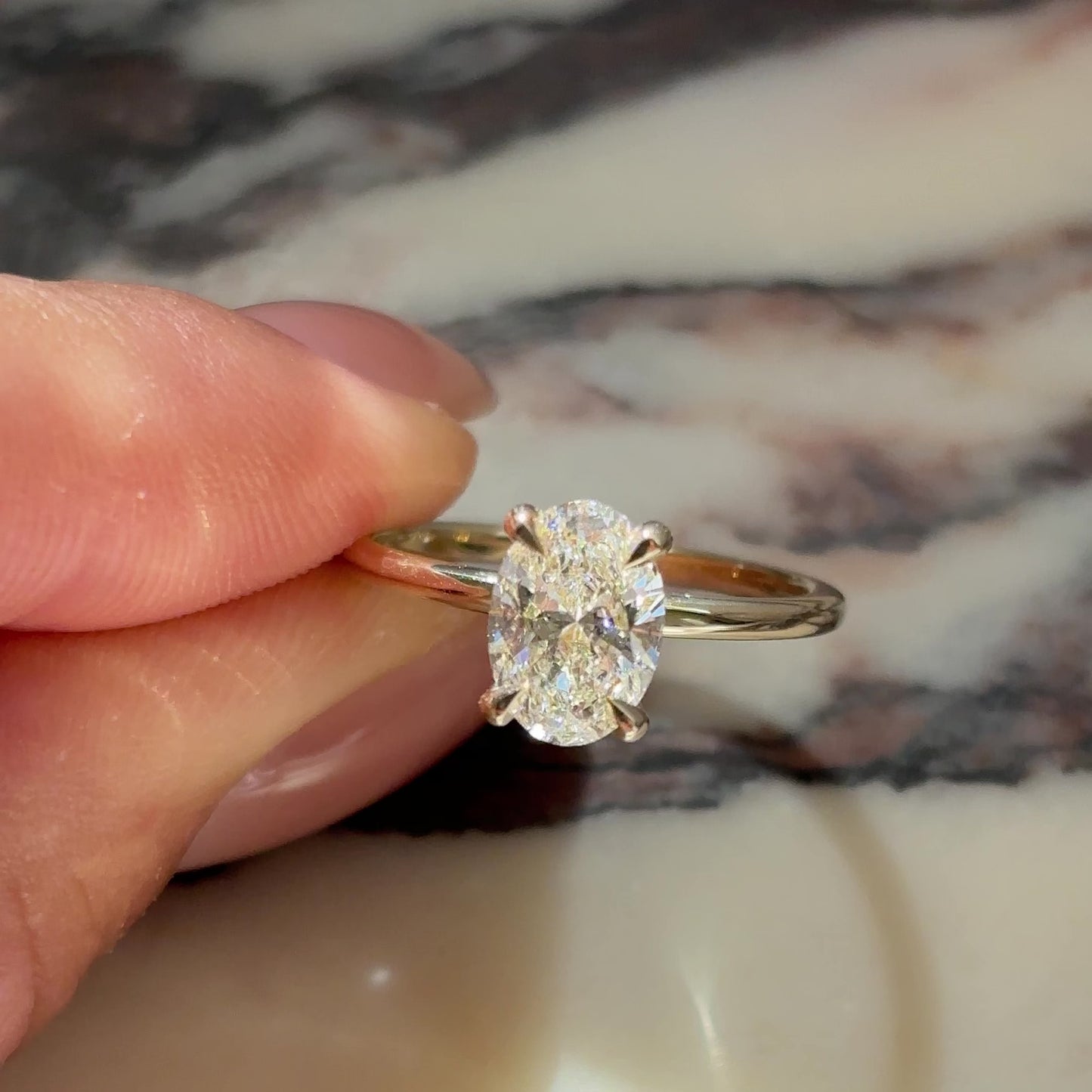 The Luise Ring - 1.29ct Lab Grown Diamond Oval Solitaire