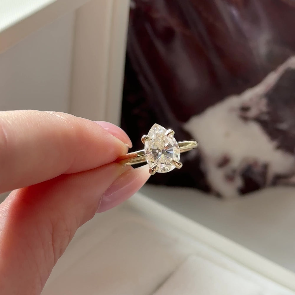 The Sophia Ring - 2ct Moissanite Pear Solitaire