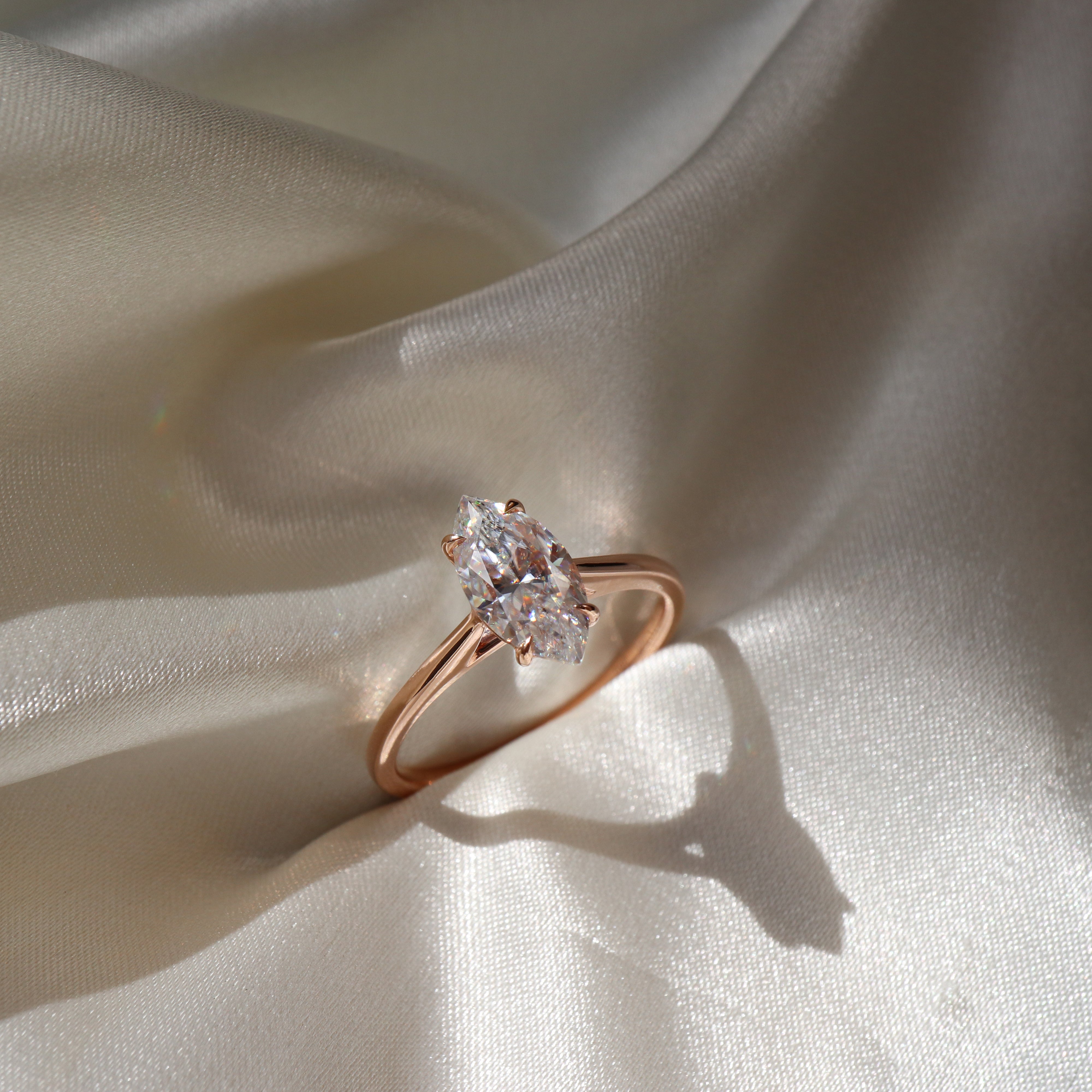 The Arie Ring - Marquise Cathedral Solitaire