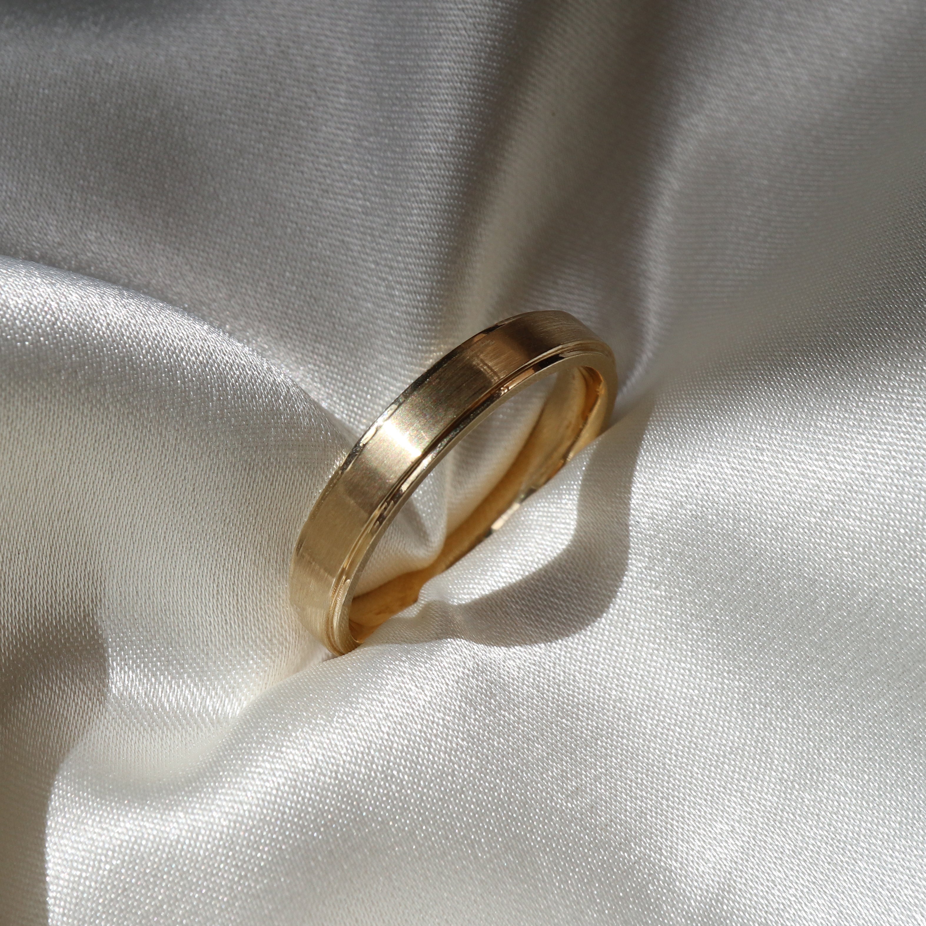 Mens brushed on sale wedding ring