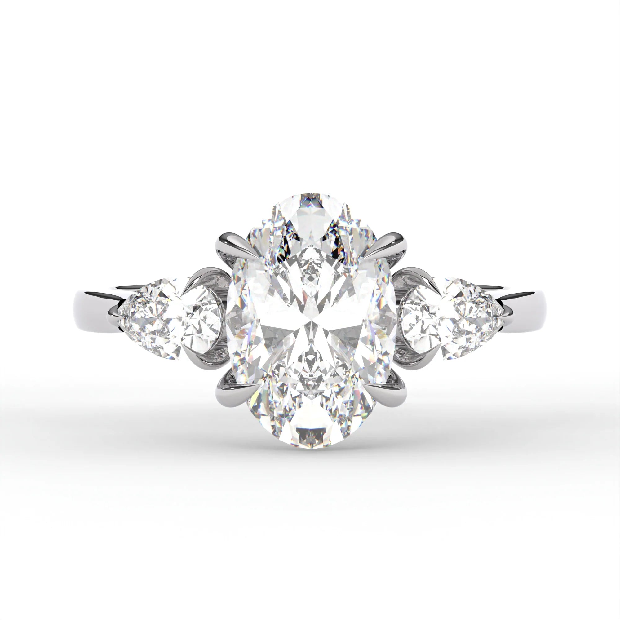 The Florence Ring - Oval and Pear Trilogy - 9x6mm (1.8ct)