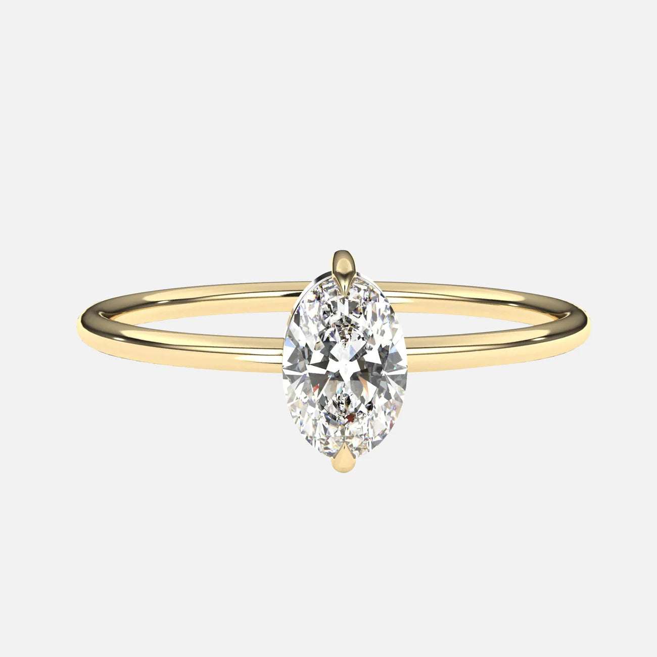 Oval Petite Solitaire Ring 0.5ct
