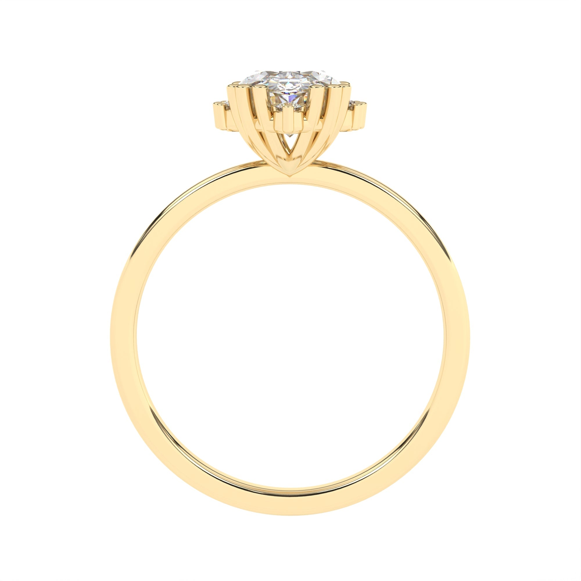 The Carmen Ring - Oval With Dainty Halo Stones