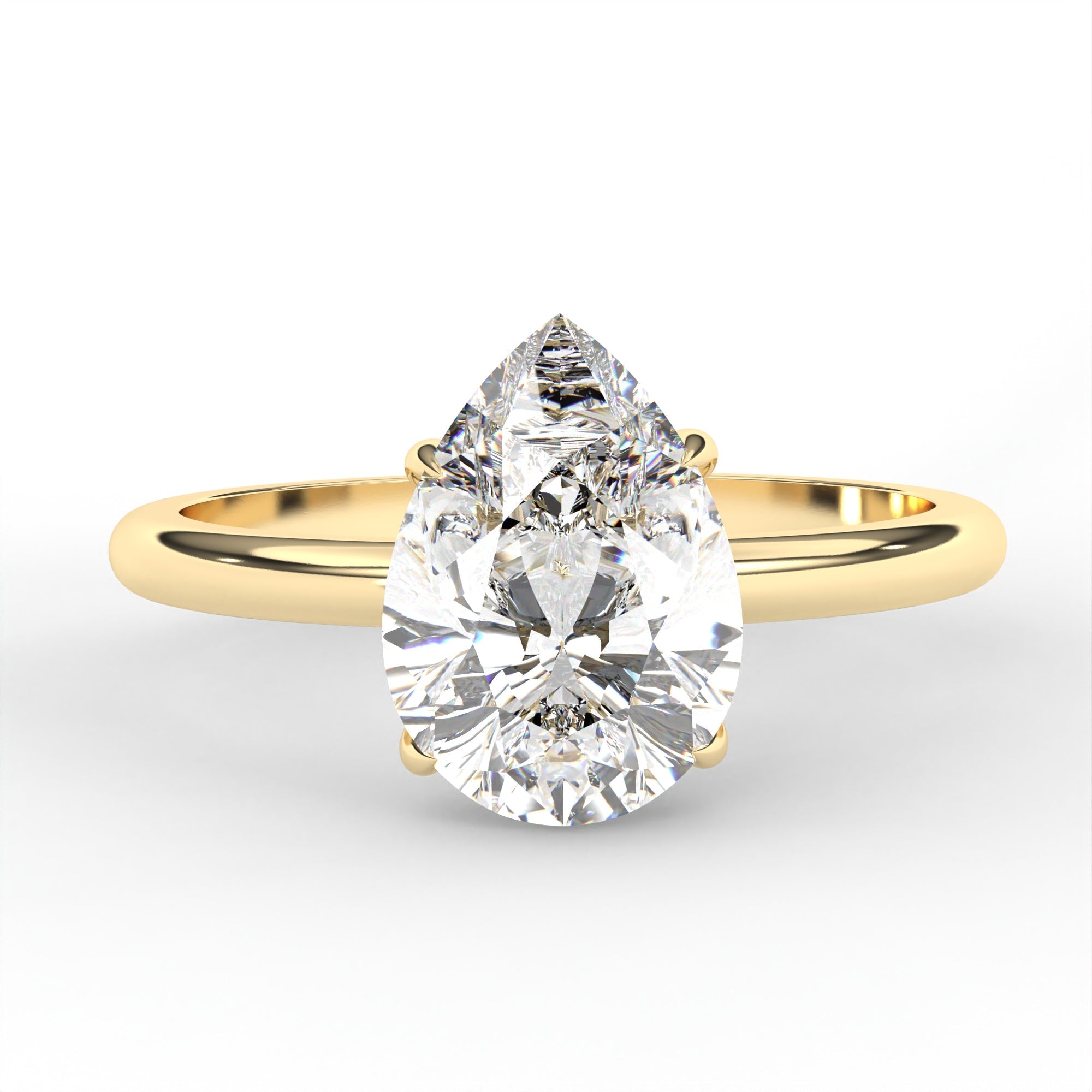 The Sophia Ring - Pear Solitaire With Hidden Halo