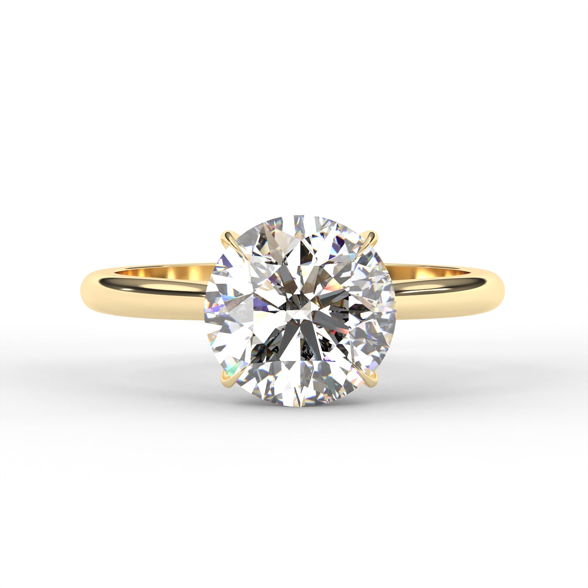 The Isla Ring - Round Solitaire With Hidden Halo