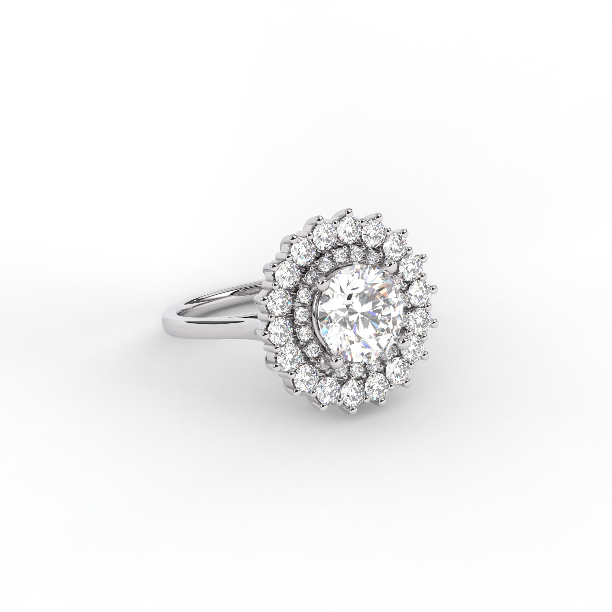 The Esta Ring - Cathedral Round Brilliant Double Halo 5x5mm (0.6ct)