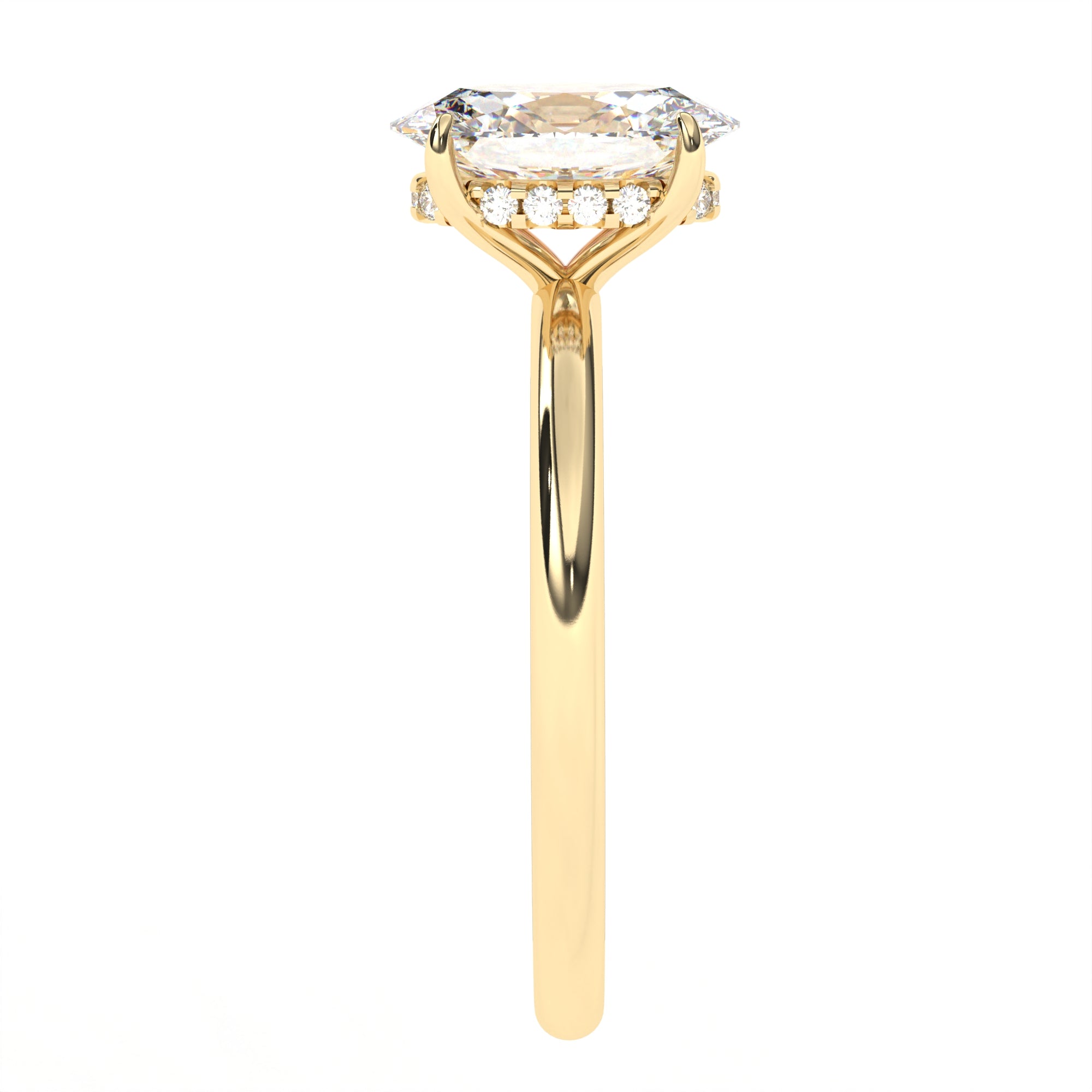 The Ophelia Ring - Elongated Cushion With Hidden Halo