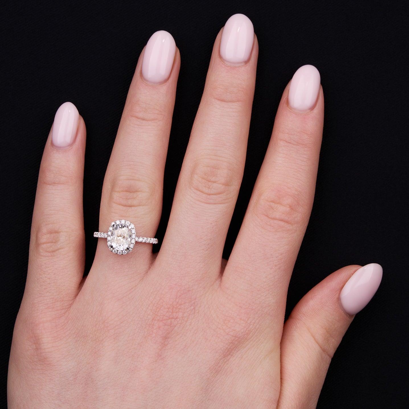 The Ophelia Ring - Elongated Cushion Halo