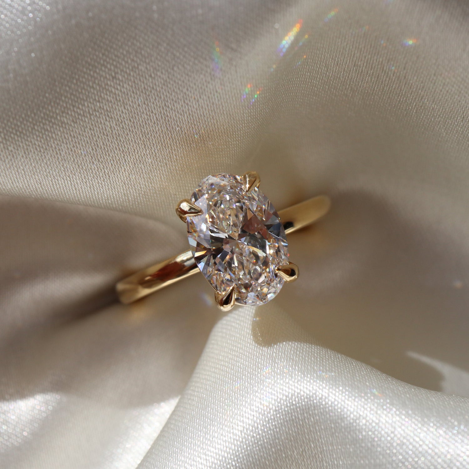 The Luise Ring - Oval Solitaire - The Moissanite Company