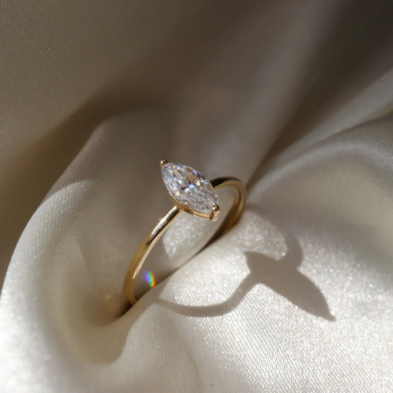 Marquise Petite Solitaire Ring 0.5ct