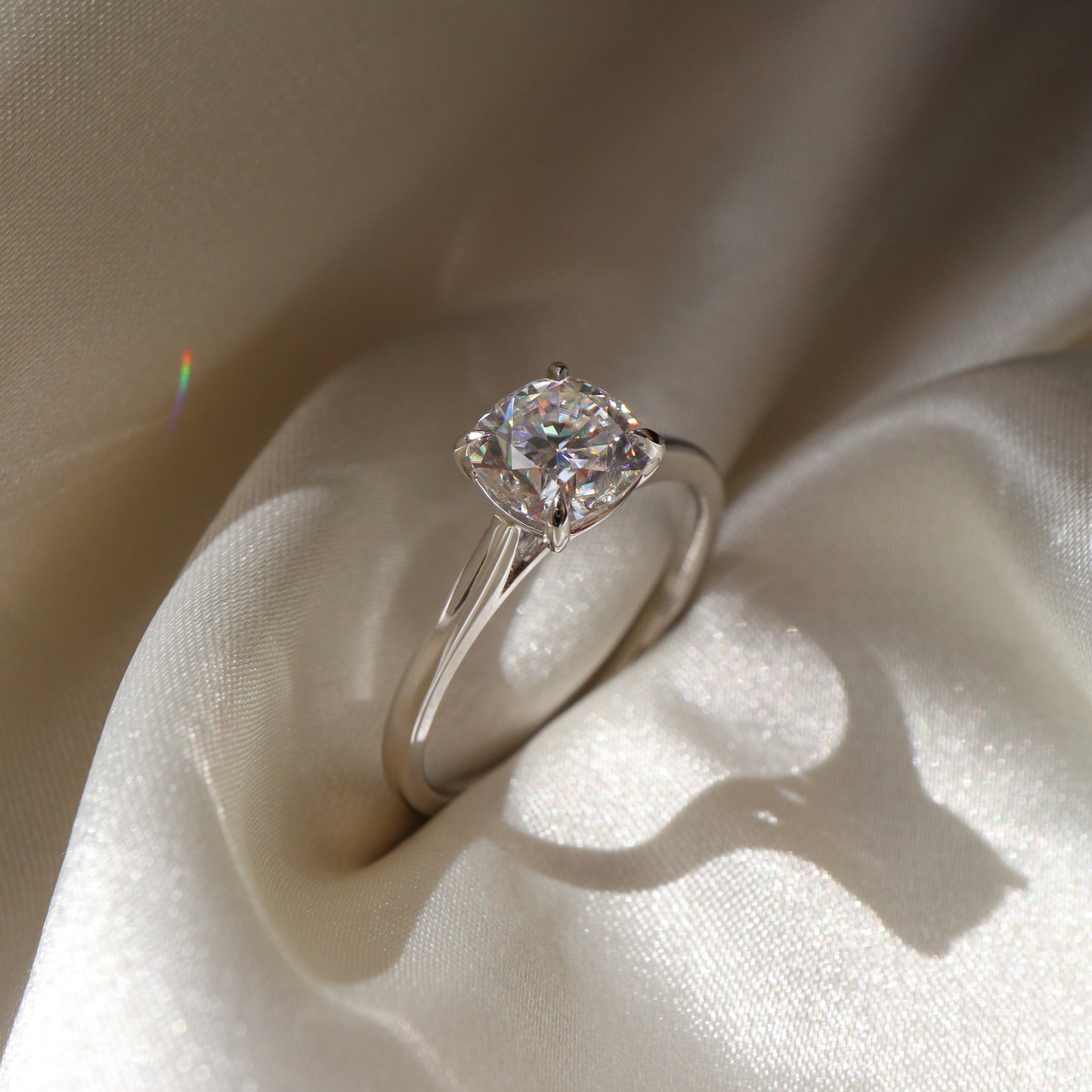 The Paloma Ring - Cushion Cathedral Solitaire