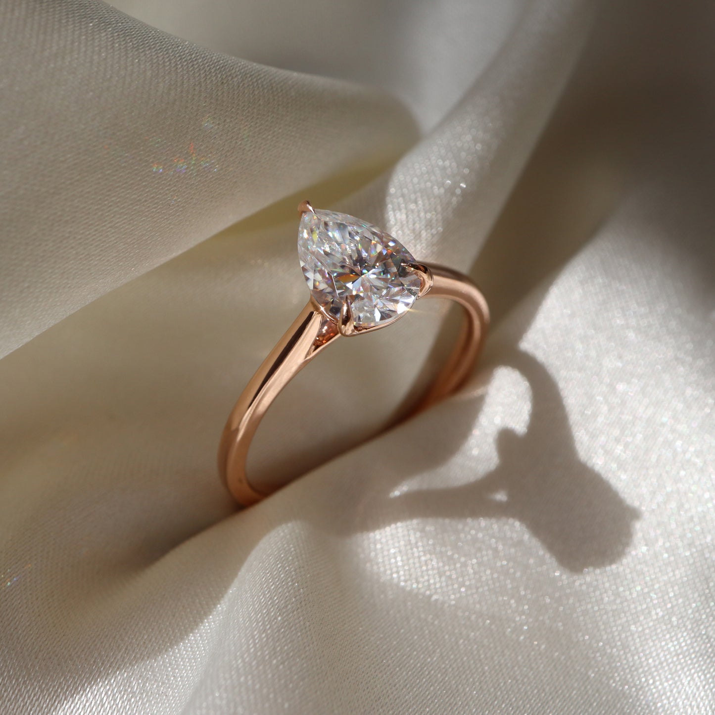 The Sophia Ring - Pear Cathedral Solitaire