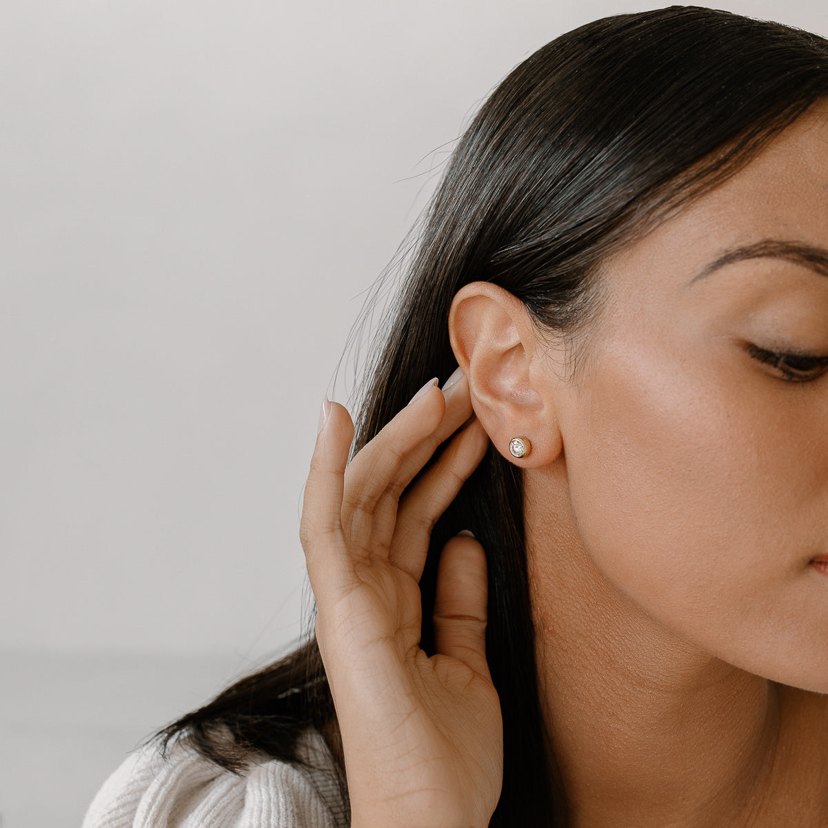 The Vera Earrings - Round Bezel Studs