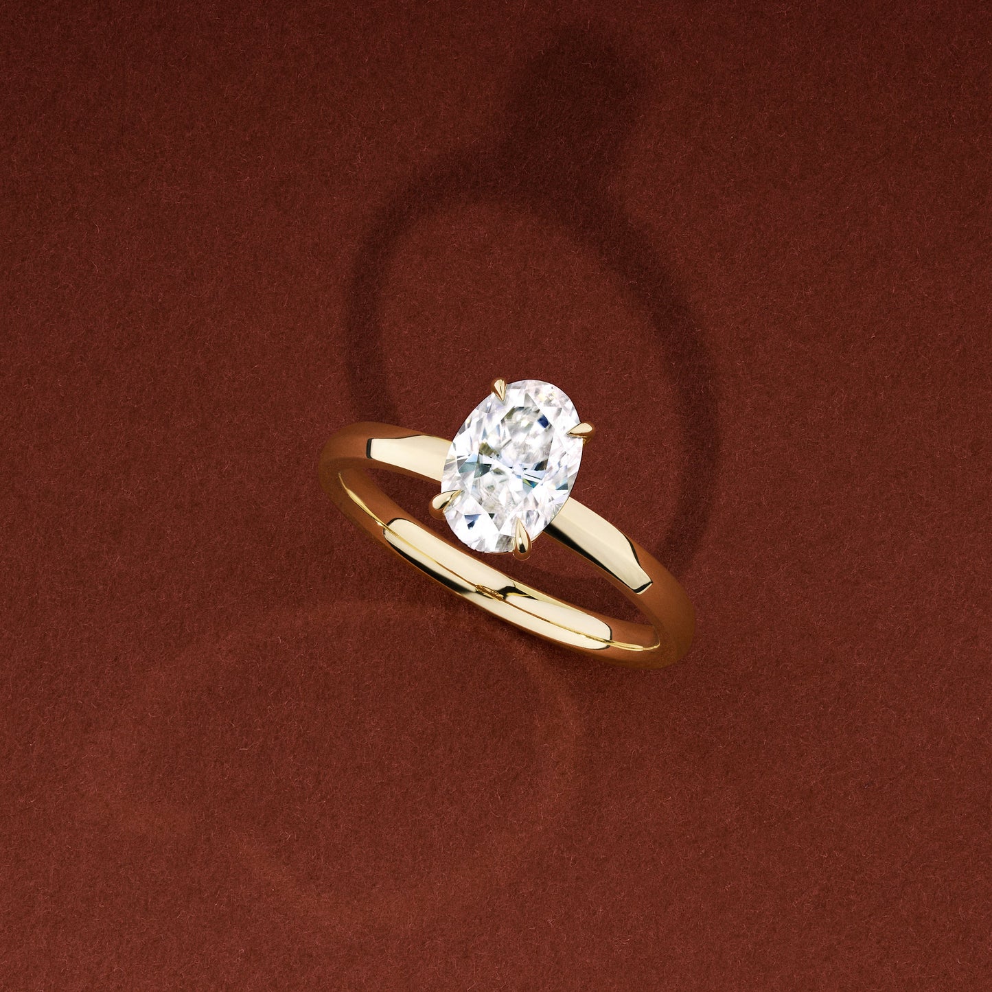 The Luise Ring™ - Oval Solitaire With Knife Edge Band