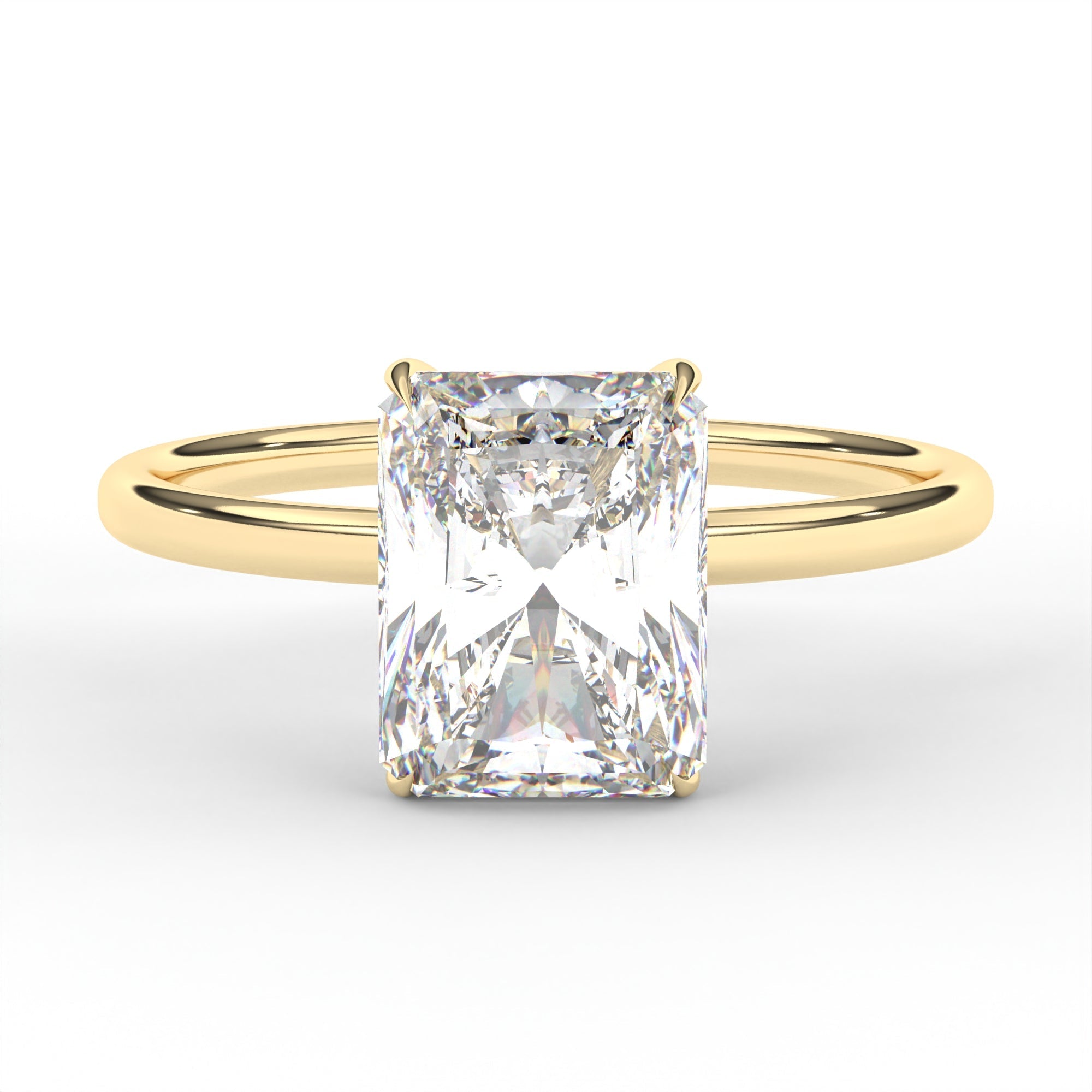 The Vienna Ring - Radiant Solitaire With Hidden Halo