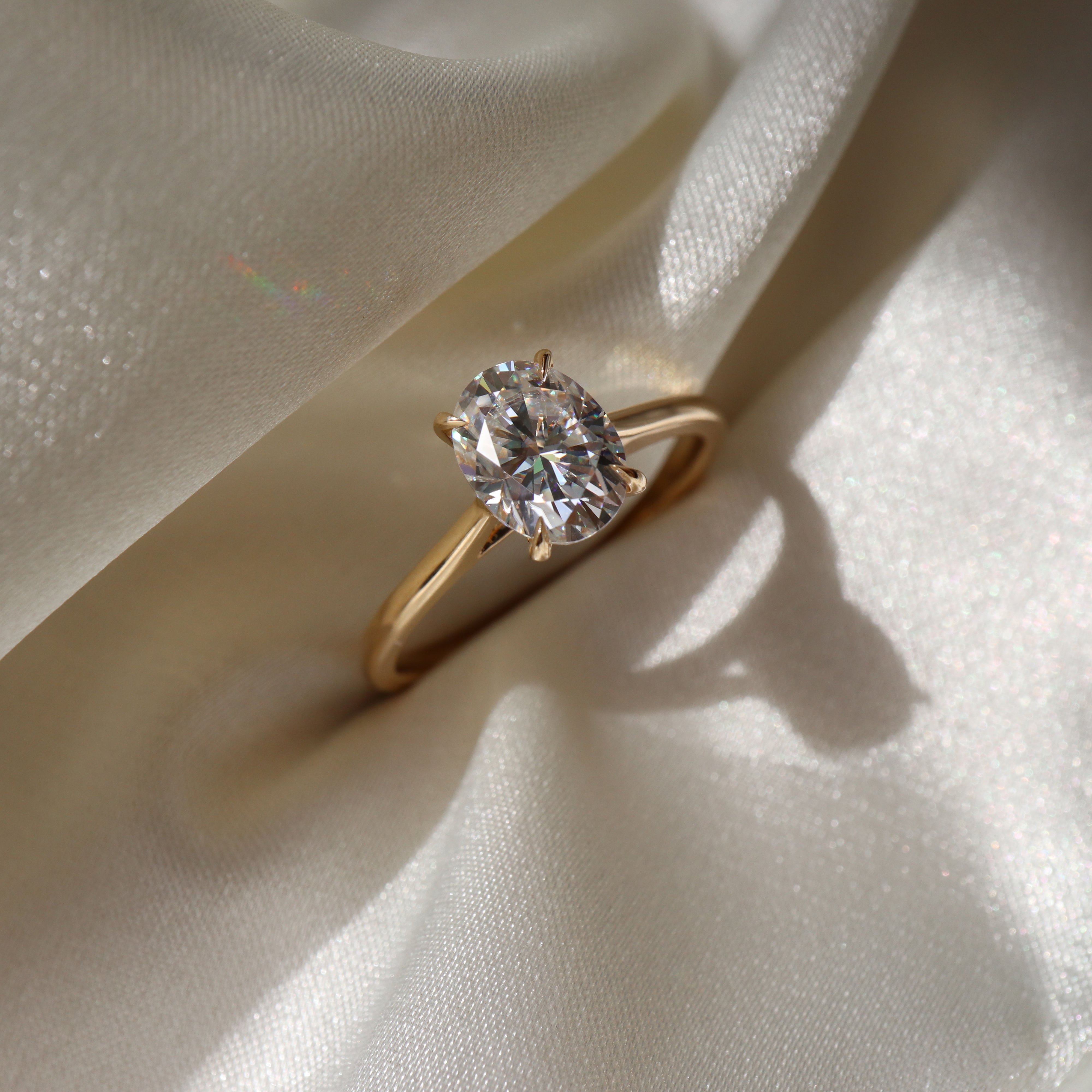 The Luise Ring™ - Oval Cathedral Solitaire